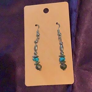 Turquoise Bead Drop Earrings - Women Jewelry